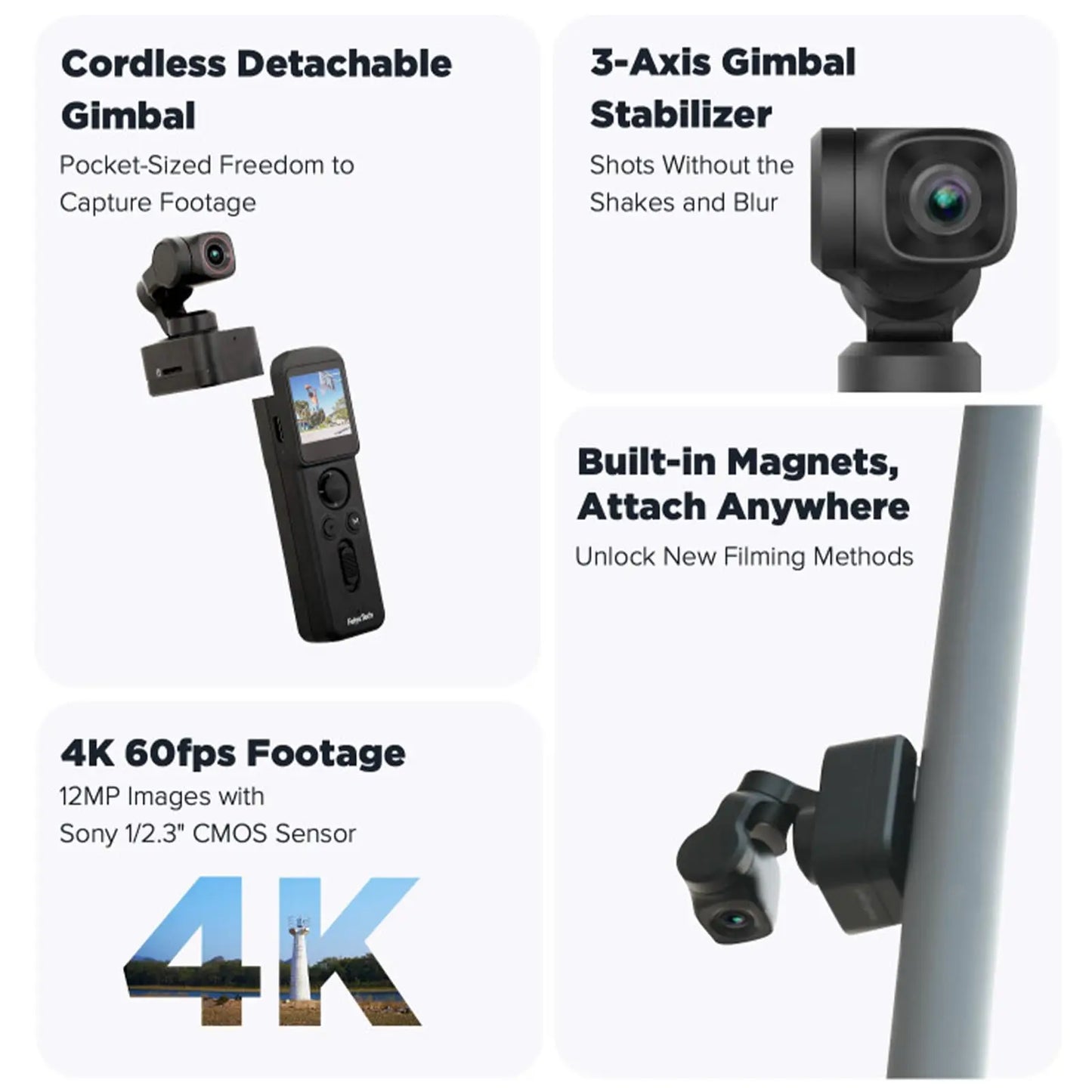 Caméscope d'action de poche 4K 1080P