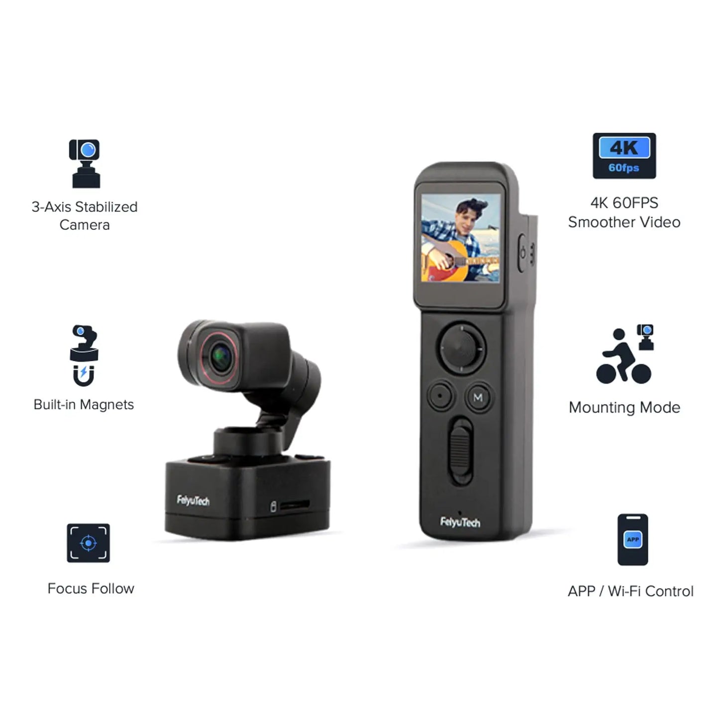 Caméscope d'action de poche 4K 1080P